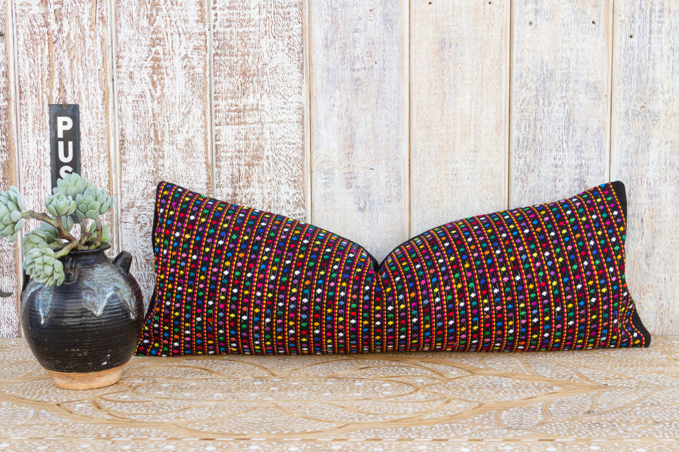 Long Vintage Mayan Brocade Yolotli Pillow