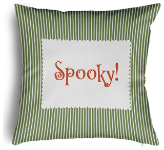 Halloween Spooky Ticking Accent Pillow With Removable Insert, Scallion, 18"x18"