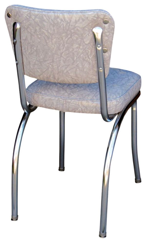 Retro Home Upholstered Dining Chair, Cracked Ice Gray