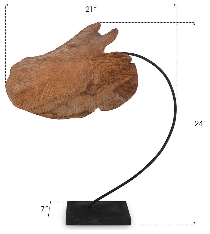 Carved Leaf Sculpture, Large