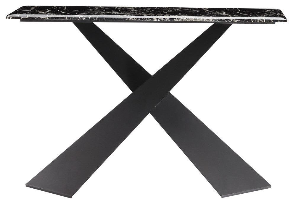 Pasargad Home Luxe Marble Console Table, White