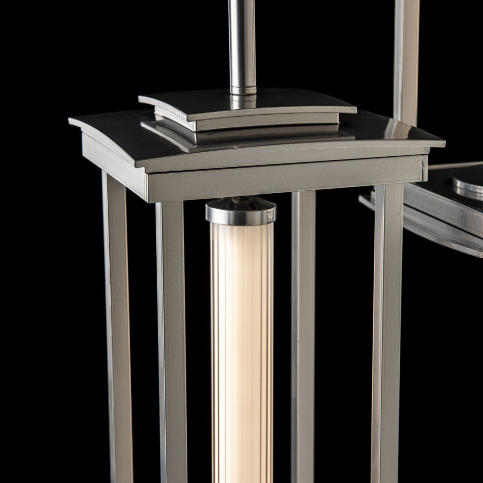 Athena Triple Tall LED Lantern Sterling Clear Glass