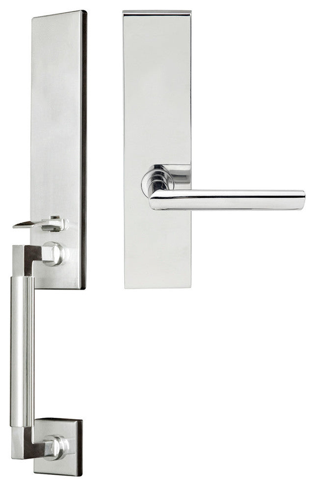 Stockholm Lever, Mortise Full Dummy Handleset, LH, Polished Stainless Steel