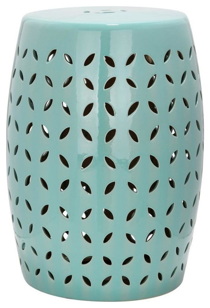 Safavieh Lattice Petal Garden Stool, Robins Egg Blue