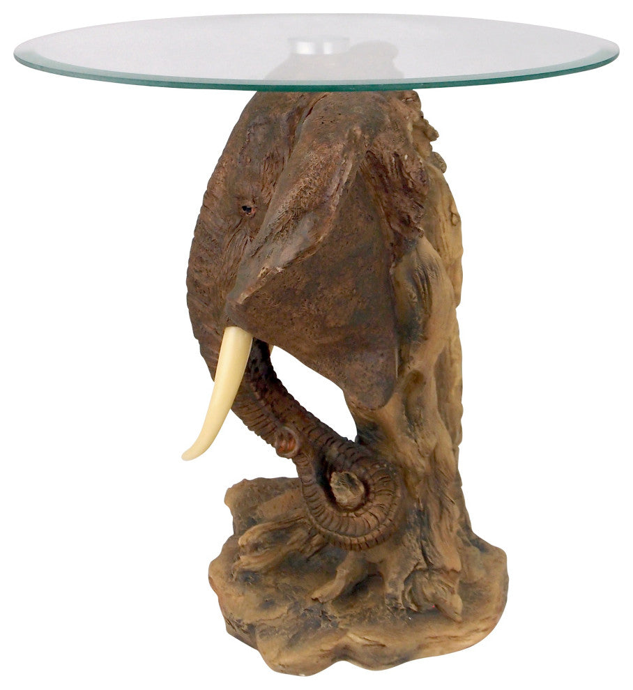 Lord Earl Houghton''s Trophy Elephant Glass-Topped Table