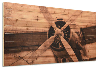 "Plane Propeller" Arte de Legno Digital Print on Solid Wood Wall Art
