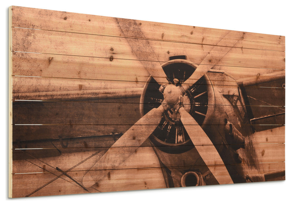 "Plane Propeller" Arte de Legno Digital Print on Solid Wood Wall Art