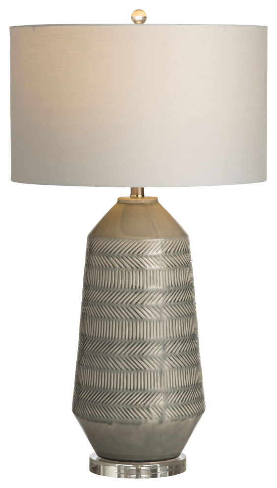 Sherie 3-Way Ceramic Table Lamp, Grey