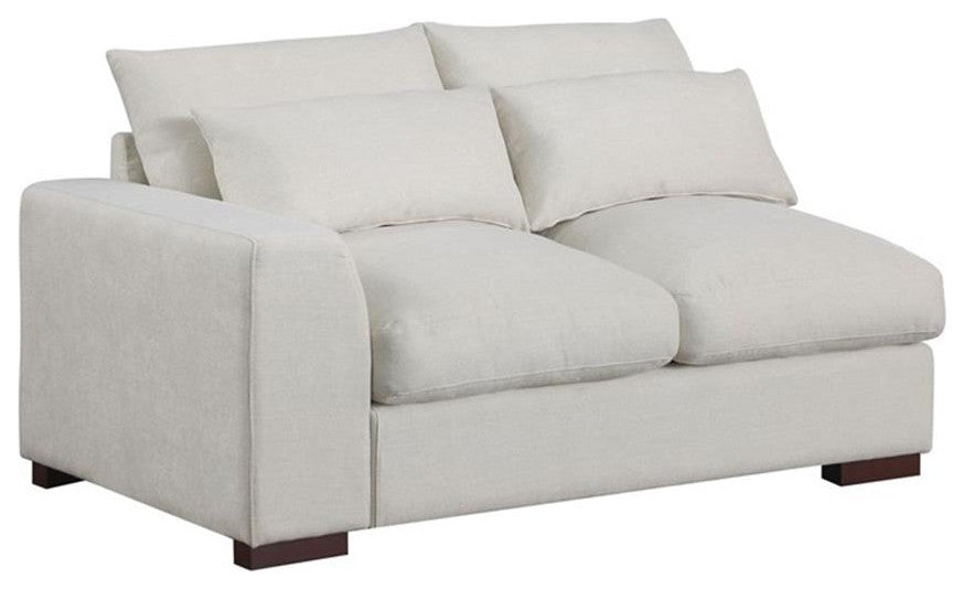 Reversible Modular Sectional Fabric Sofa With Two Ottoman-Beige