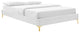 Sutton Twin Performance Velvet Bed Frame White