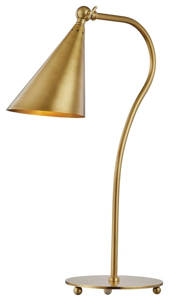 Lupe 1-Light Table Lamp, Aged Brass