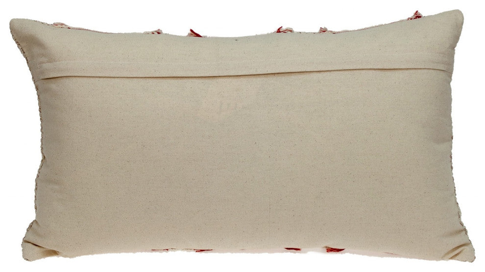 Boho Beige and Pink Throw Pillow