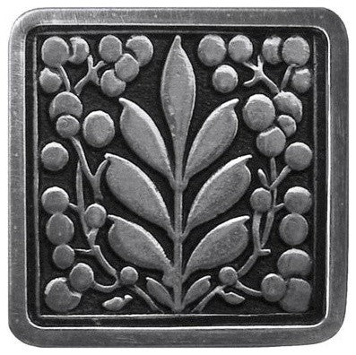 Mountain Ash Cabinet Knob, Brilliant Pewter