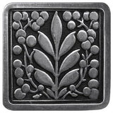 Mountain Ash Cabinet Knob, Brilliant Pewter