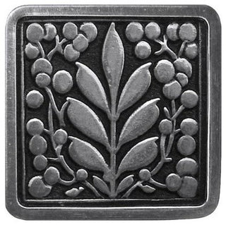 Mountain Ash Cabinet Knob, Brilliant Pewter