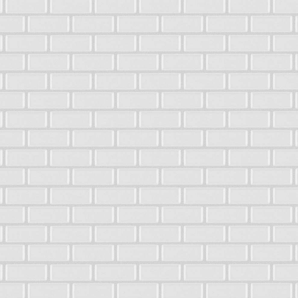Expressions Recessed Subway White Glass Floor and Wall Tile