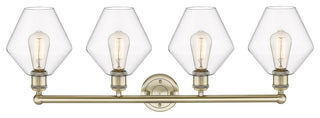 Cindyrella 4-Light 35" Bath Vanity Light, Antique Brass, Clear Shade