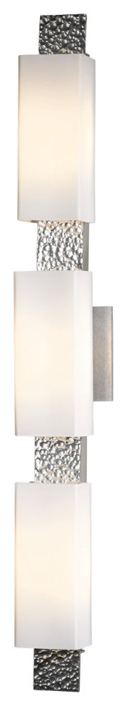 Oceanus 3 Light Sconce, Sterling Finish, Opal Glass
