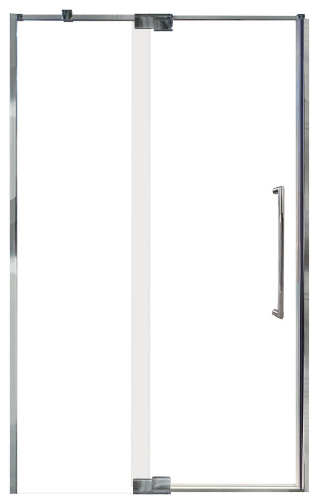 Transolid Irene 48"W x76"H Pivot Shower Door in Polished Chrome with Clear Glass