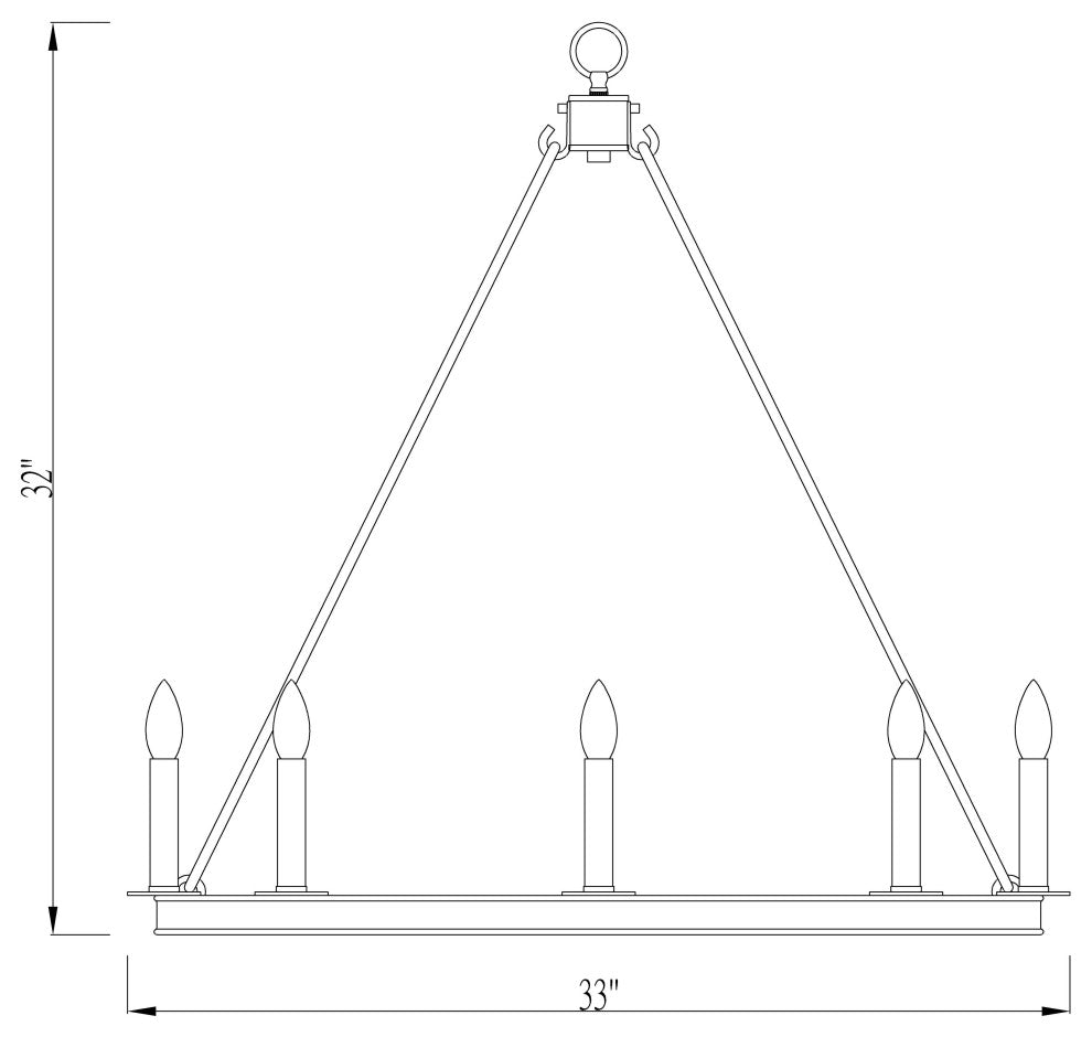 Zlite 482R-8PN 8-Light Chandelier, Polished Nickel