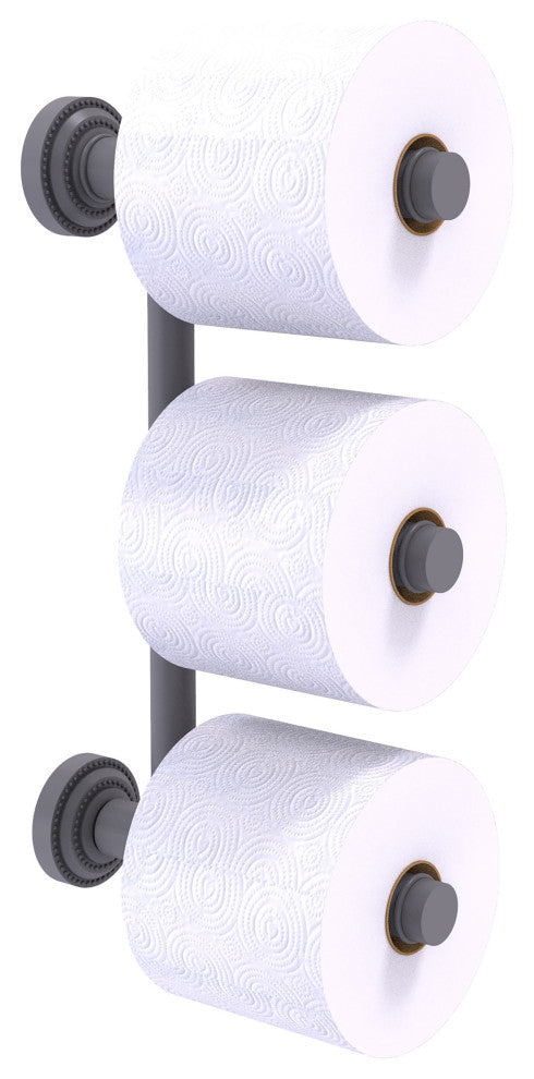Dottingham 3 Roll Reserve Roll Toilet Paper Holder, Matte Gray