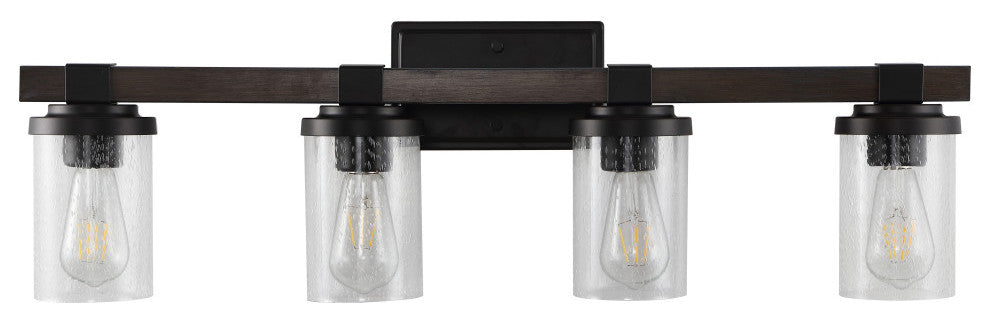 Bungalow Iron LED Vanity Light, Oil Rubbed Bronze, 4 Bulb