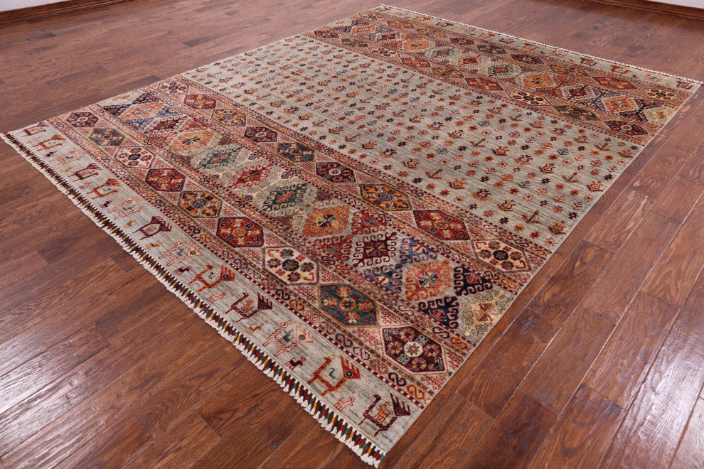 8' 4" X 10' 1" Persian Gabbeh Tribal Handmade Rug Q5865