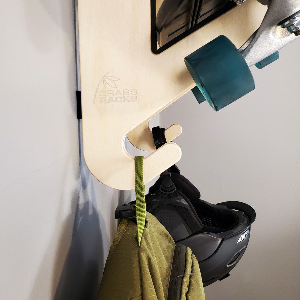 Bamboo Skateboard Rack & Snowboard Rack - The Moloka'i Series, Birch, Trip