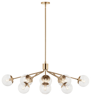 Silvarious Linear Convertible Chandelier, Champagne Bronze Clear, 12 Light