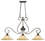 Golden Lighting Mayfair Leather Crackle Island Light