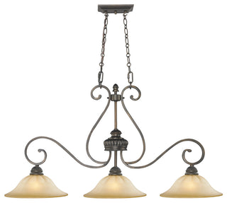 Golden Lighting Mayfair Leather Crackle Island Light