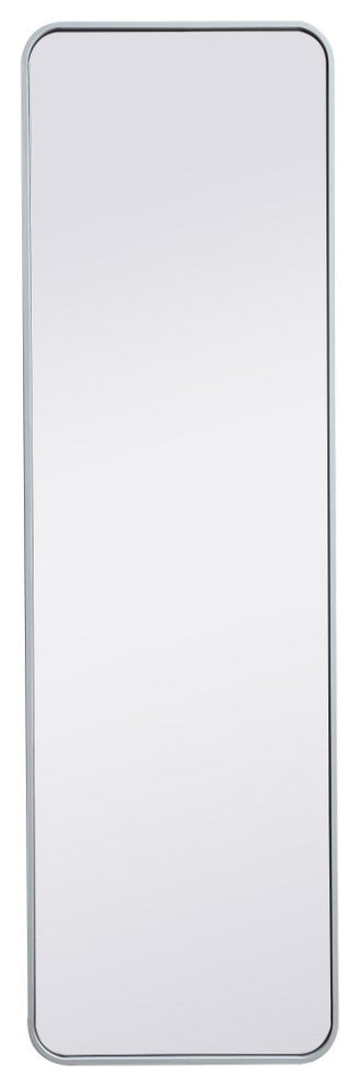 Elegant MR801860WH Soft Corner Metal Rectangular Mirror 18X60", White
