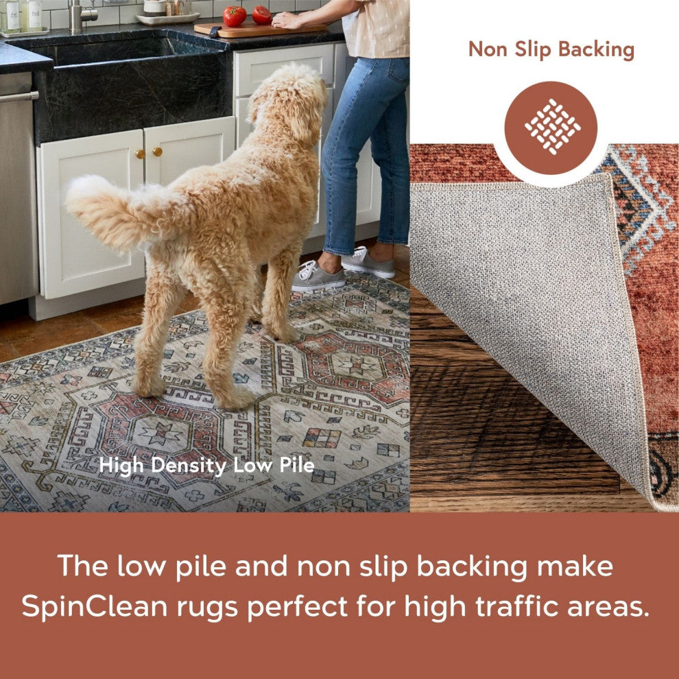 Nuloom Chalea Kids Town Machine Washable Area Rug, White Multicolor 5'x8'