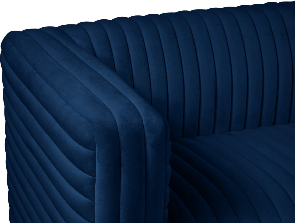 Ravish Velvet Upholstered Chair, Navy, Chair
