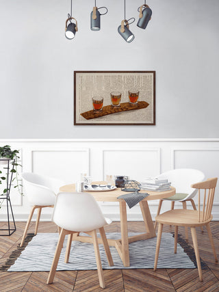 "Three Shots" Framed Painting Print, 36"x24"