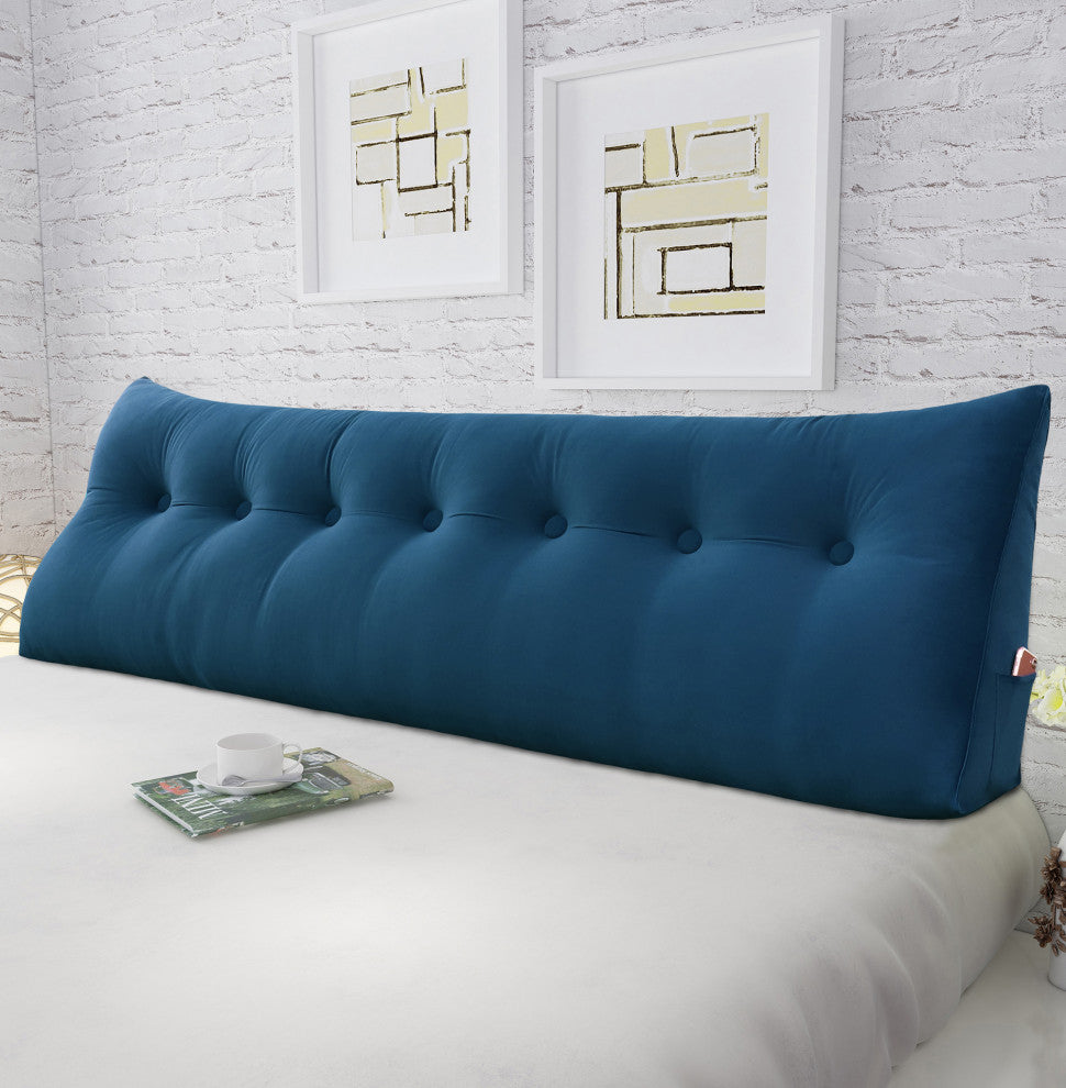 WOWMAX Bed Wedge Pillow Back Support Cushion Dorm Hostel Bed Headboard Pillow, 79x20x8