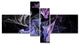 Billowing Smoke Blue Purple, Abstract Canvas art print, 60"x32", 4 panels