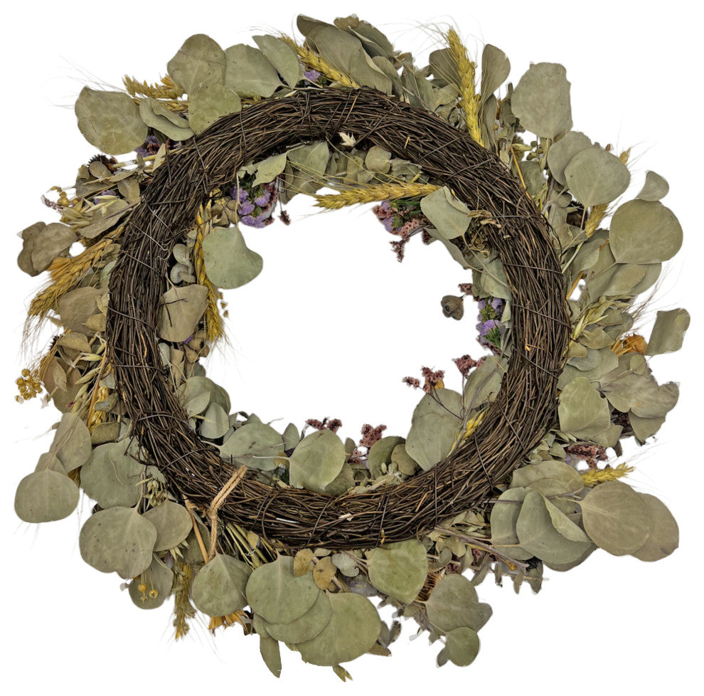 20" Dried Preserved Eucalyptus Mix Wreath