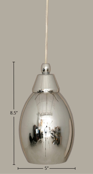 Cord Mini Pendant, Chrome/Chrome Cone Metal Shade