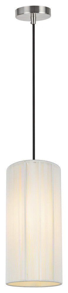 61092-1, Adjustable 1-Light Hanging Mini Pendant Ceiling Light, Satin Nickel