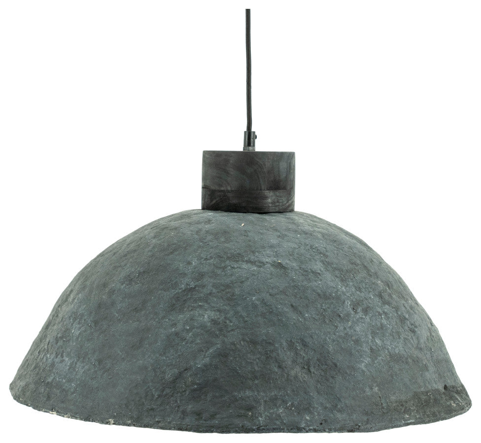 Paper Mache Pendant Lamp L, By-Boo Sana, Gray