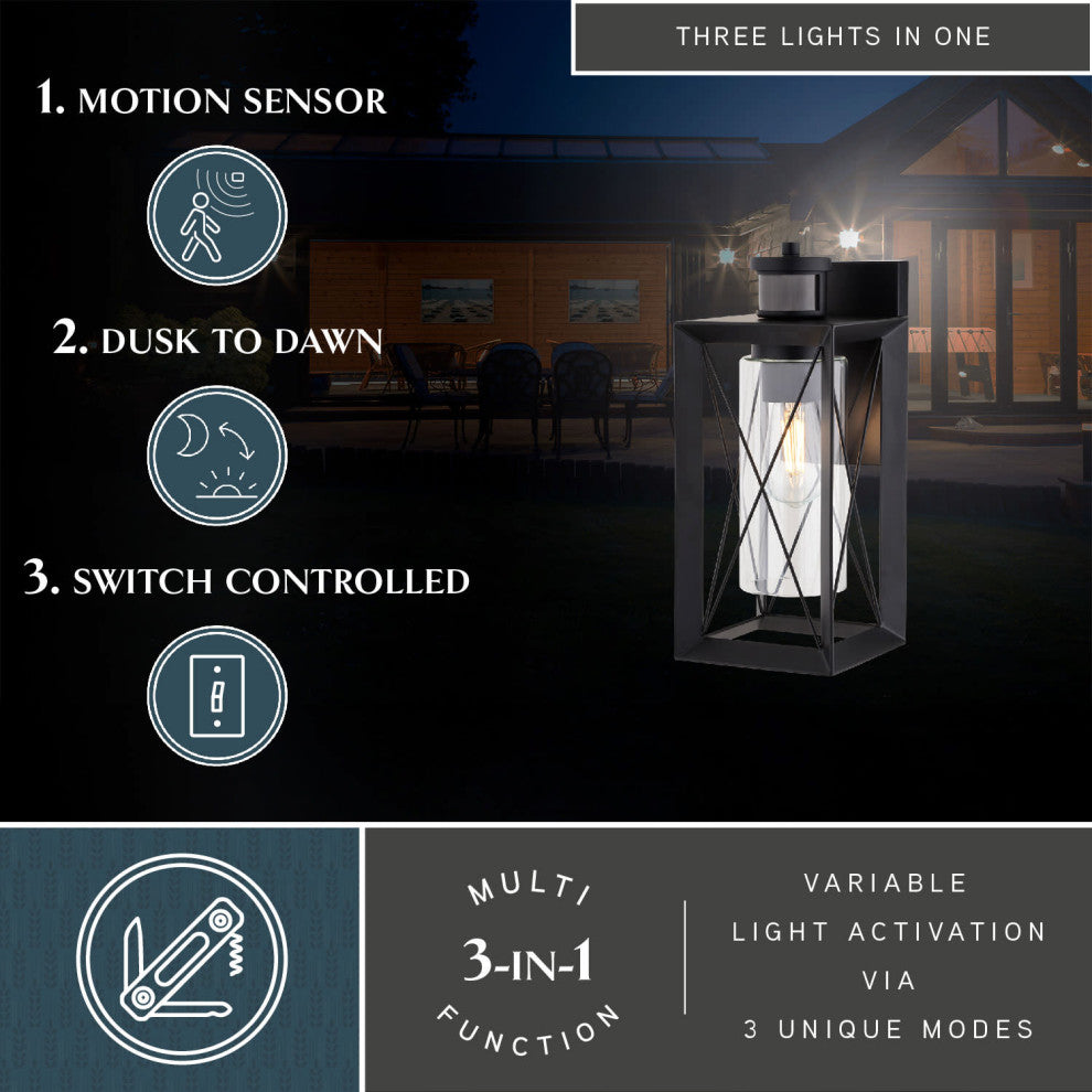 Vaxcel Lighting T0762 Milton 14" Tall Outdoor Wall Sconce - Matte Black