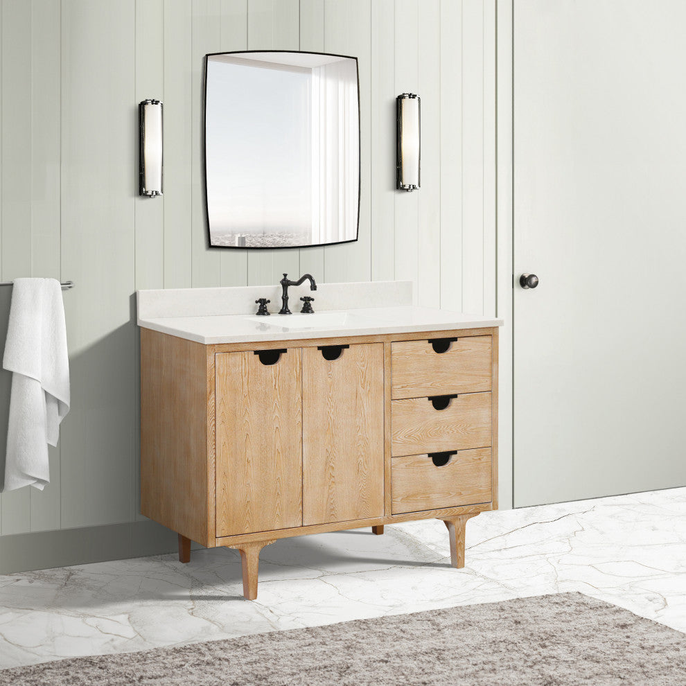 49" Single Sink Vanity, Weathered Neutral With Engineered Stone Top