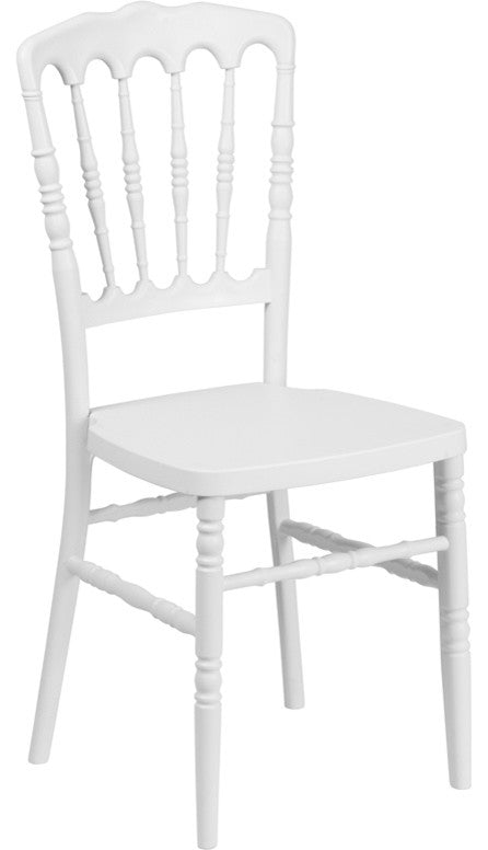 Contemporary Design White Resin Stacking Napoleon Chair