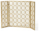 Koda Modern Three Panel Iron Firescreen, Gold