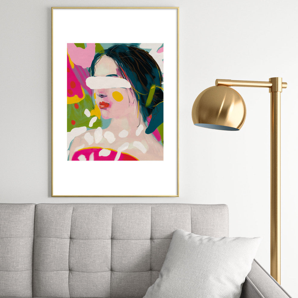 lunetricotee look at me woman portrait Metal Framed Art Print