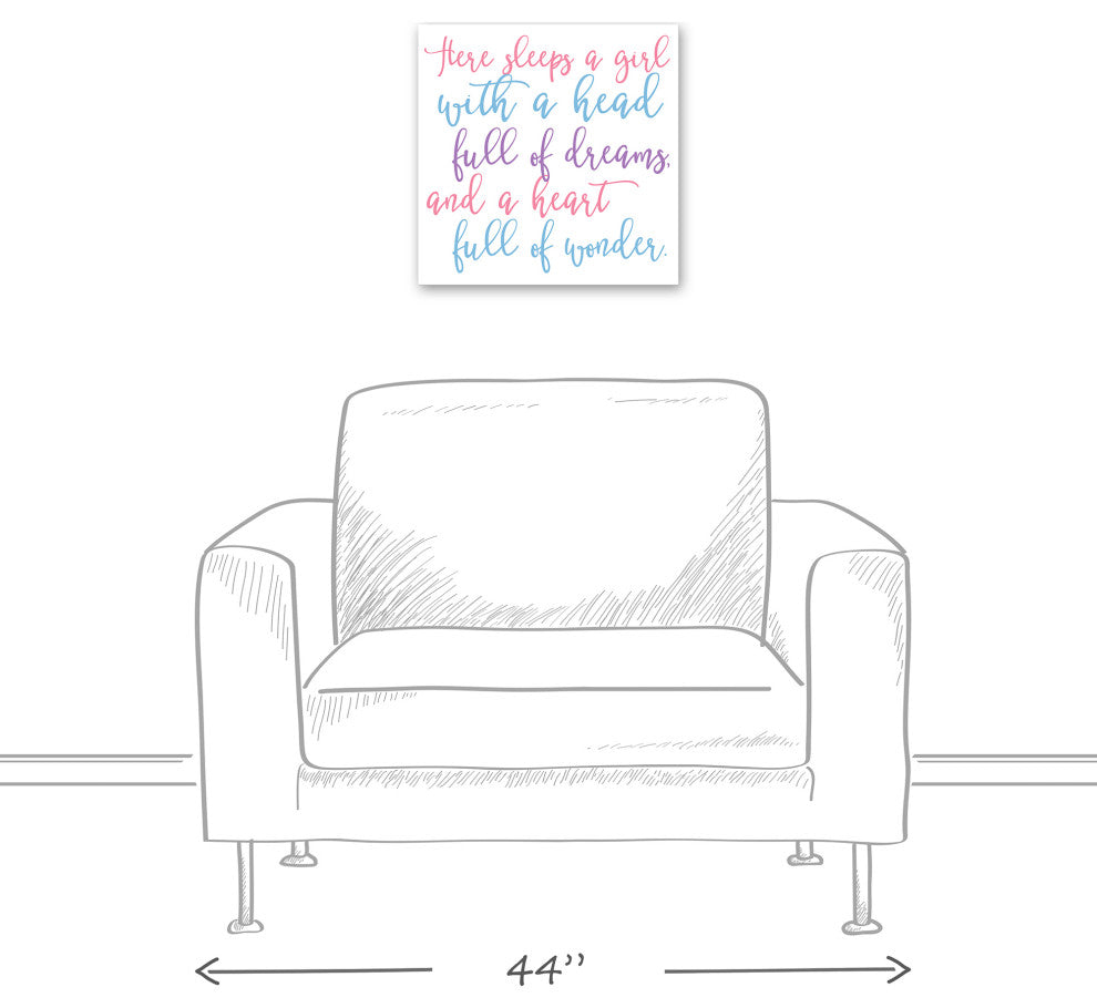 A Girl With A Head Full of Dreams 16x16 Canvas Wall Art