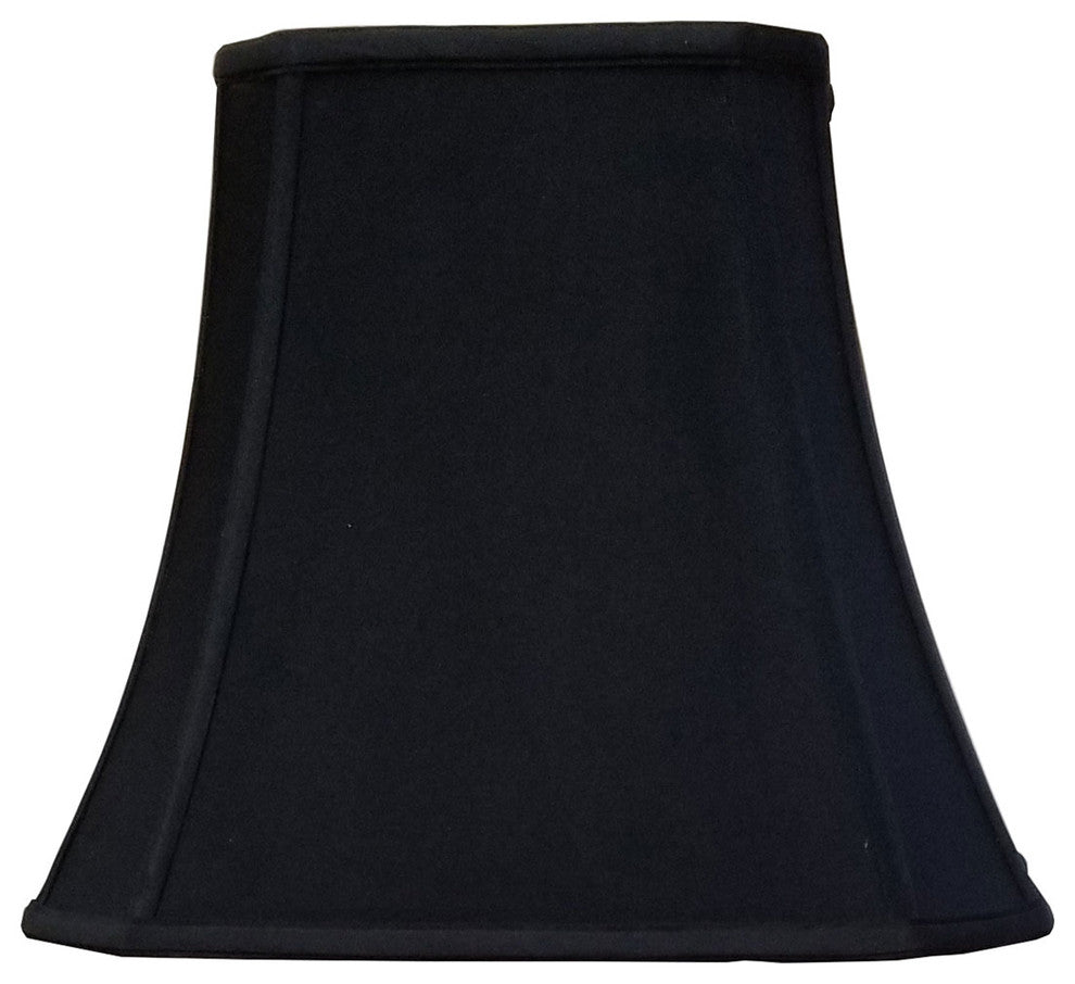 Royal Designs Rectangle Cut Corner Lamp Shade, Black, 8x14x10.5