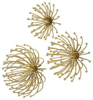 Uttermost 04337 Aga Gold Metal Wall Decor 3-Piece Set