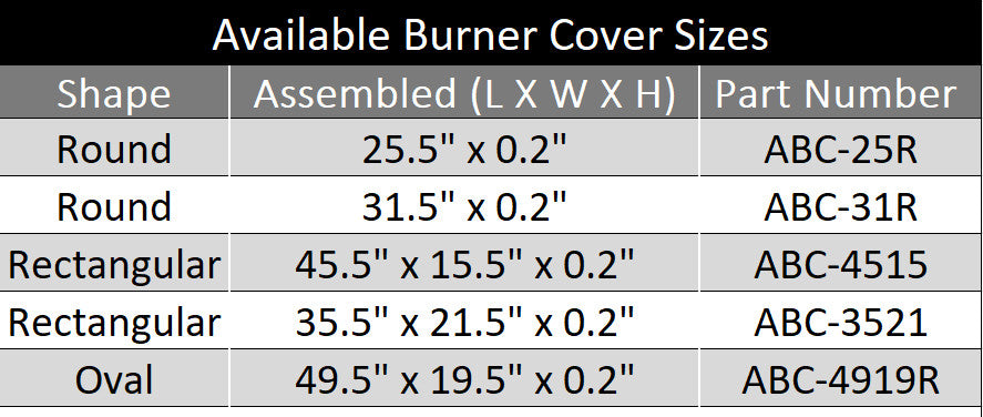 25" Aluminum Round Fire Pit Burner Cover